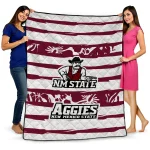 personalized new mexico state aggies layered florals crimson white quilt blanket best selling