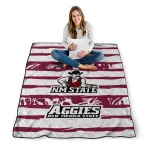 personalized new mexico state aggies layered florals crimson white quilt blanket best selling