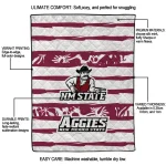 personalized new mexico state aggies layered florals crimson white quilt blanket best selling