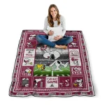 personalized new mexico state aggies snoopy coach crimson quilt blanket best selling