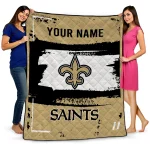 personalized new orleans saints grunge patch gold white quilt blanket best selling