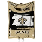 personalized new orleans saints grunge patch gold white quilt blanket best selling