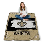 personalized new orleans saints grunge patch gold white quilt blanket best selling