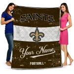 personalized new orleans saints hibiscus burst gold white quilt blanket best selling