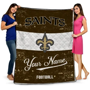 personalized new orleans saints hibiscus burst gold white quilt blanket best selling