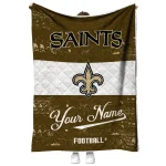 personalized new orleans saints hibiscus burst gold white quilt blanket best selling