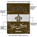 personalized new orleans saints hibiscus burst gold white quilt blanket best selling