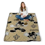 personalized new orleans saints mickey football gold quilt blanket best selling