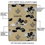 personalized new orleans saints mickey football gold quilt blanket best selling