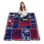 personalized new york giants helmet passion blue quilt blanket best selling