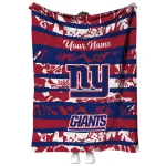 personalized new york giants layered florals blue white quilt blanket best selling
