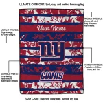 personalized new york giants layered florals blue white quilt blanket best selling