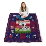 personalized new york giants snoopy coach blue quilt blanket best selling