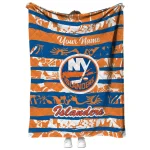 personalized new york islanders layered florals blue white quilt blanket best selling