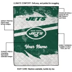 personalized new york jets brushstroke layers green quilt blanket best selling