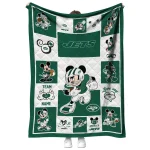 personalized new york jets mickey crimson green white quilt blanket best selling