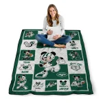 personalized new york jets mickey crimson green white quilt blanket best selling