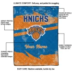 personalized new york knicks brushstroke layers blue quilt blanket best selling