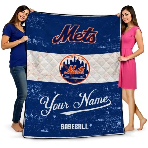 personalized new york mets snoopy victory blue white quilt blanket best selling