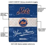 personalized new york mets snoopy victory blue white quilt blanket best selling