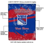 personalized new york rangers brushstroke layers blue quilt blanket best selling