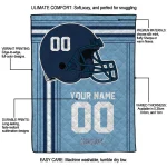 personalized north carolina tar heels helmet theme light blue quilt blanket best selling
