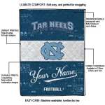 personalized north carolina tar heels hibiscus burst light blue white quilt blanket best selling