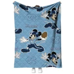 personalized north carolina tar heels mickey football light blue quilt blanket best selling