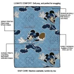 personalized north carolina tar heels mickey football light blue quilt blanket best selling