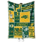 personalized north dakota state bison helmet passion green quilt blanket best selling