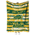 personalized north dakota state bison layered florals green white quilt blanket best selling