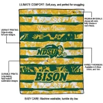 personalized north dakota state bison layered florals green white quilt blanket best selling