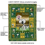 personalized north dakota state bison snoopy coach green quilt blanket best selling