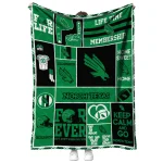 personalized north texas mean green helmet passion green quilt blanket best selling