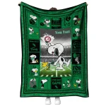 personalized north texas mean green snoopy coach green quilt blanket best selling