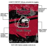 personalized northern illinois huskies brushstroke layers red quilt blanket best selling