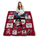 personalized northern illinois huskies mickey crimson red white quilt blanket best selling