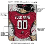 personalized northern illinois huskies player sketch red gray quilt blanket best selling