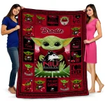 personalized northern illinois huskies yody baby pattern red quilt blanket best selling