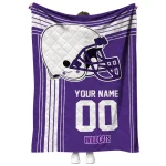 personalized northwestern wildcats helmet theme purple quilt blanket best selling