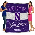 Personalized Northwestern Wildcats Hibiscus Burst Purple White Quilt Blanket 1 personalized northwestern wildcats hibiscus burst purple white quilt blanket best selling