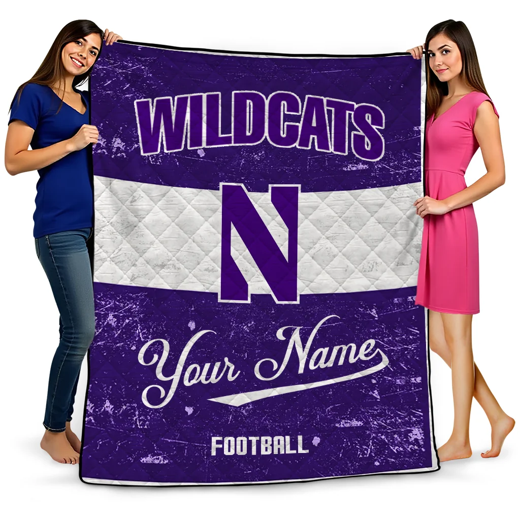 personalized northwestern wildcats hibiscus burst purple white quilt blanket best selling personalized northwestern wildcats hibiscus burst purple white quilt blanket best selling
