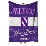 personalized northwestern wildcats hibiscus burst purple white quilt blanket best selling
