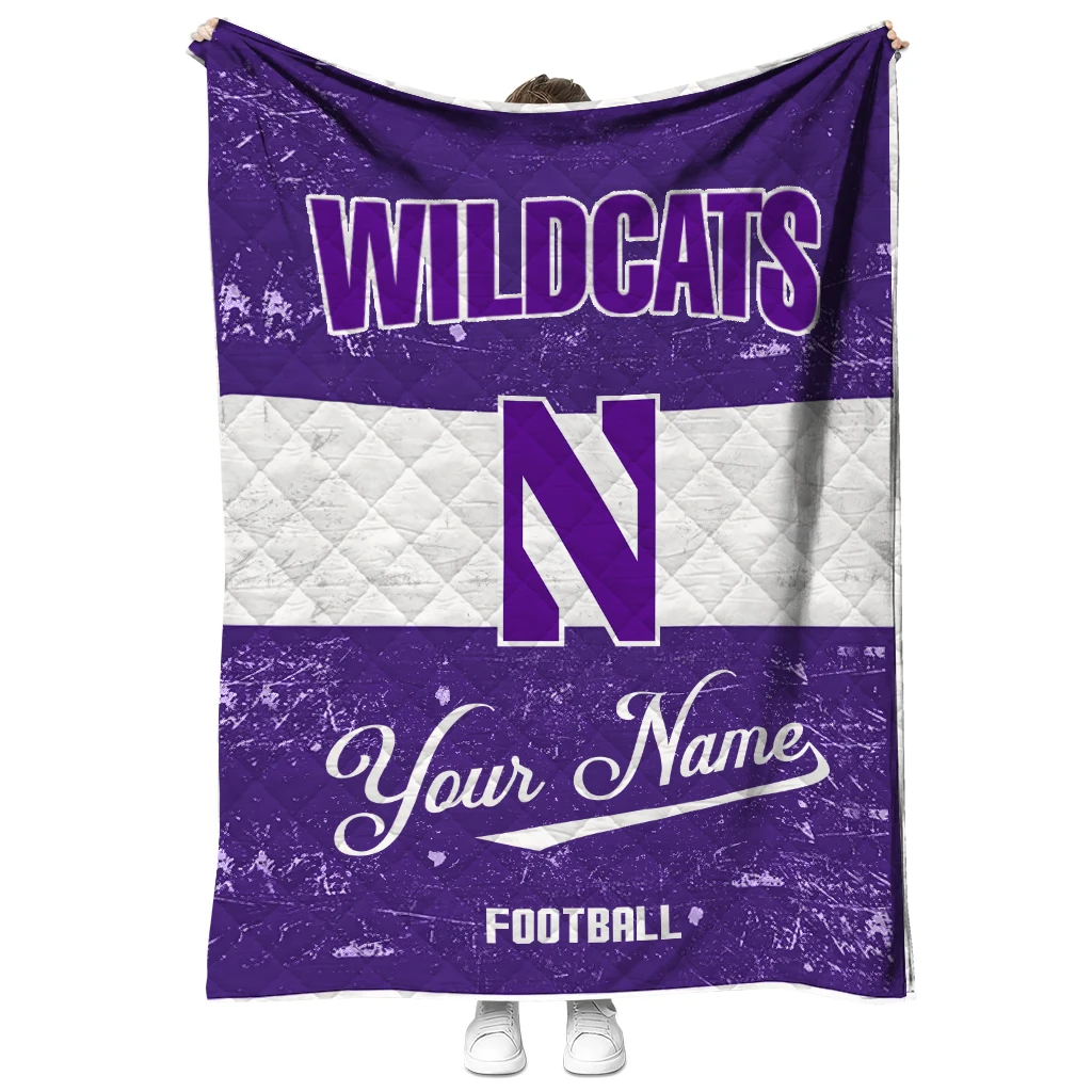 personalized northwestern wildcats hibiscus burst purple white quilt blanket fashion forward personalized northwestern wildcats hibiscus burst purple white quilt blanket fashion forward