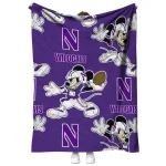 personalized northwestern wildcats mickey football purple quilt blanket best selling