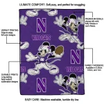 personalized northwestern wildcats mickey football purple quilt blanket best selling