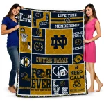 personalized notre dame fighting irish helmet passion navy quilt blanket best selling