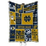 personalized notre dame fighting irish helmet passion navy quilt blanket best selling