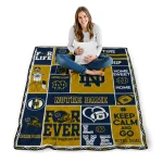 personalized notre dame fighting irish helmet passion navy quilt blanket best selling