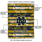 personalized notre dame fighting irish layered florals navy white quilt blanket best selling